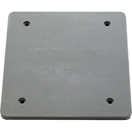 Cantex Box Cover, 2 Gang, PVC, Blank Cover Type 5133410B